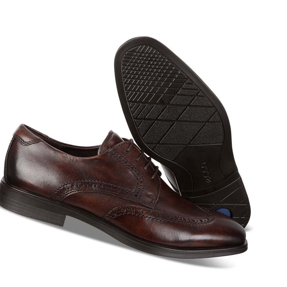 Ecco Melbourne Wingtip Tie Finskor Herr Bruna | SE 523PJJ